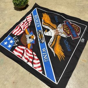 Harley Davidson Vtg Bandana Handkerchief Dew Rag 21” Biker Motorcycle Americana